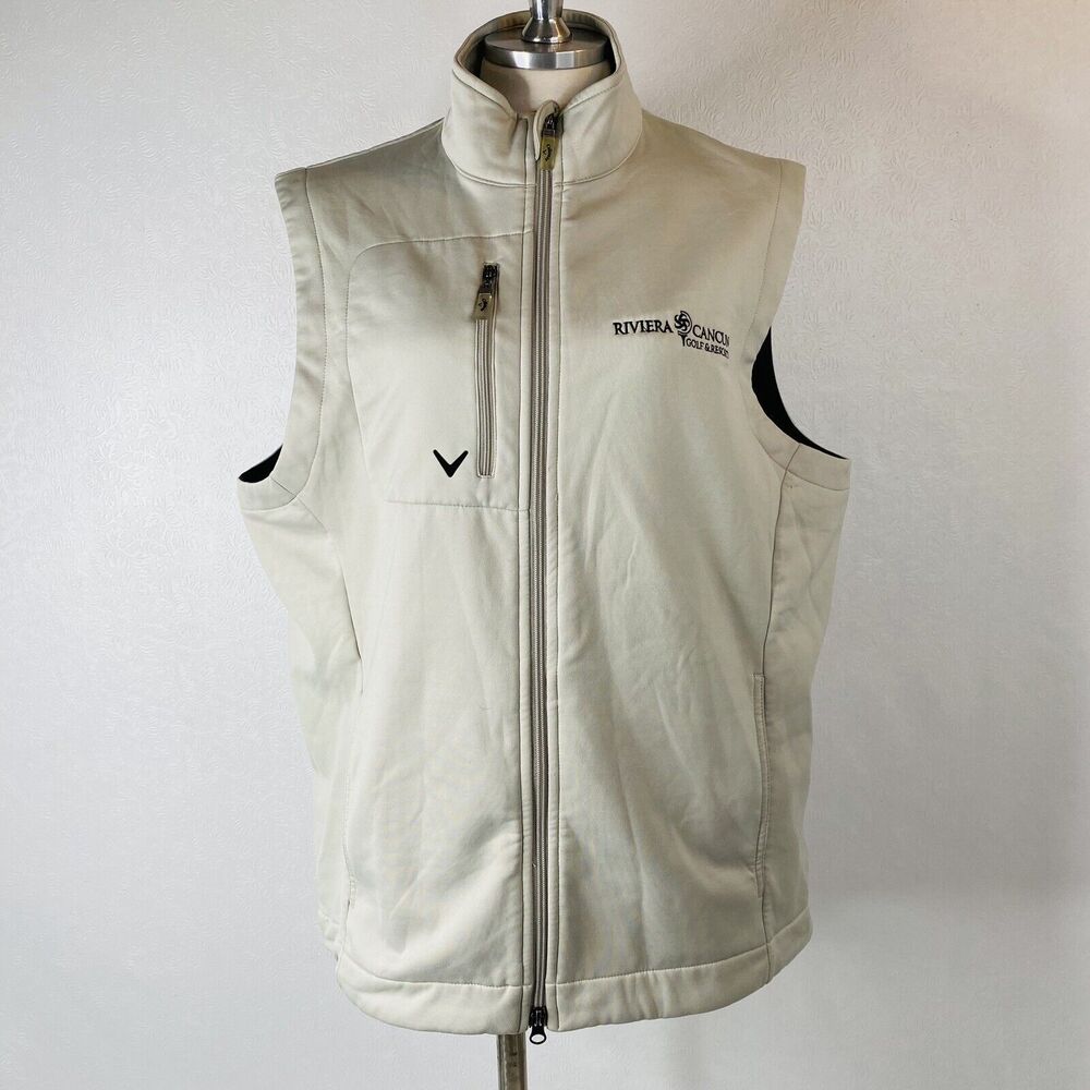 Callaway Gray Zip Vest Mens Sz M Riviera Cancun Golf
